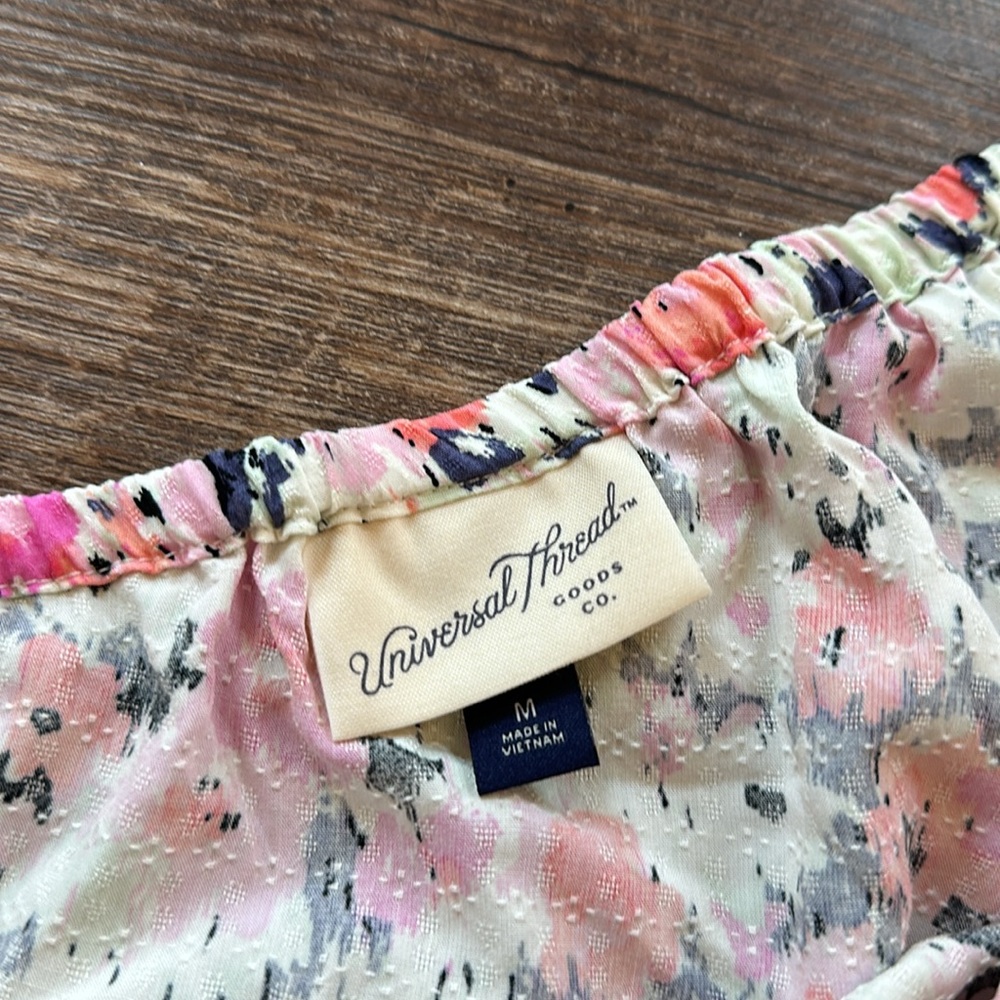 Universal Thread One Shoulder Floral Print Top - Picture 7 of 9